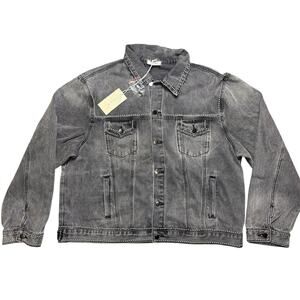 New With Tags MNML Black Studded Trucker Jacket - Men's XXXL